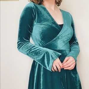 Teal Express V-Neck Dress